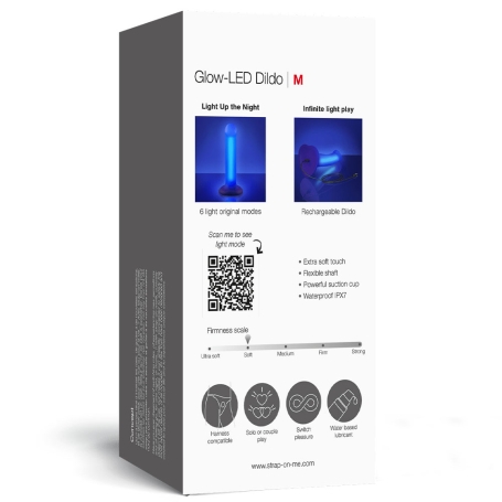 Светящийся фаллос Strap-on-me Glow-Led Dildo - M