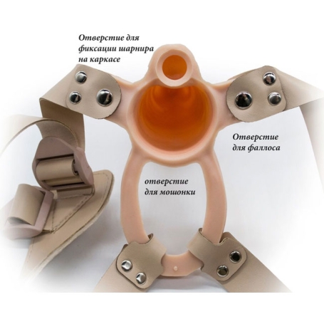 Страпон полый Men Style с анальной пробкой